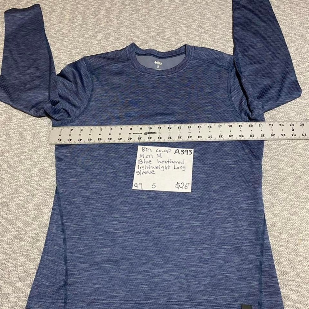 REI co-op blue heathered lightweight long sleeve shirt Size M. SKU-À393 #outdoor